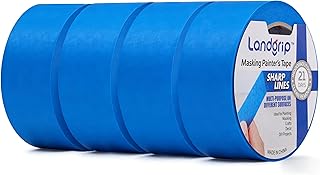 Blaues Malerkrepp 48mm x 55m (4 Rollen, 220m Gesamt) Profi Abdeckband Klebeband für Scharfe Kanten, Lackierarbeiten, Renovierung, 21 Tagen rückstandsloser Entfernung – Ideal für Sprühlack, Maler