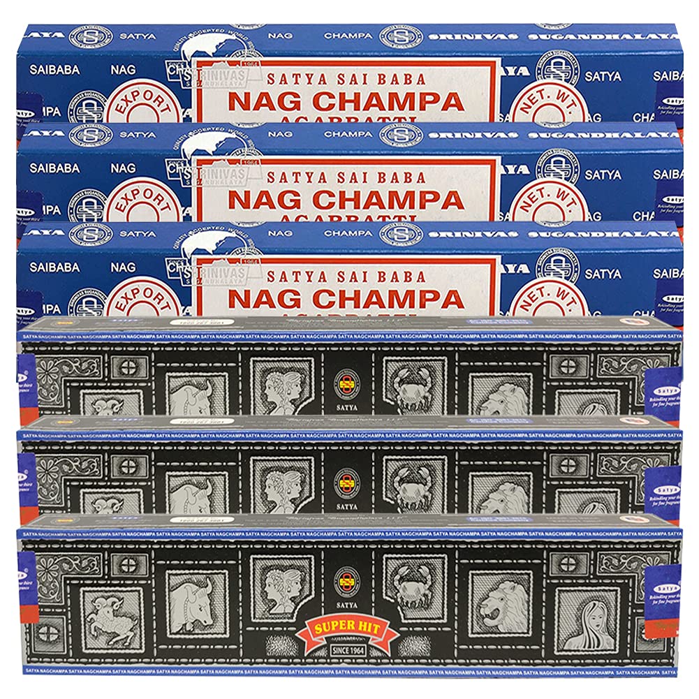 Nag Champa Super Hit Incense Sticks & Holder Bundle Variety Pack from House of Satya Incense Sticks and Trumiri