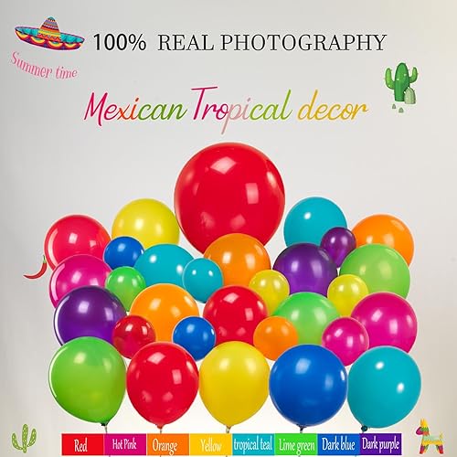 Miniatura 4 de 145 piezas de decoraciones de fiesta mexicana coloridos globos guirnalda arco kit cactus taco sombrero piñata temática mexicana globos de aluminio