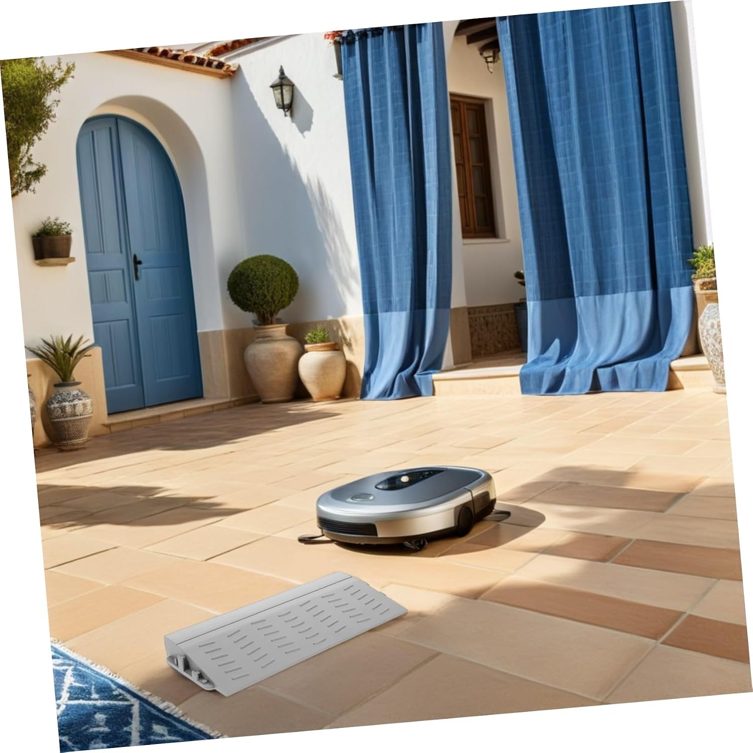 Mikinona Threshold Ramp 0.8 Inch Height Abs for Robot Vacuum Cleaner 4pcs with Strong Support and Anti-Slip Design and Wheelchair for Small Step Obstacles and Home Entrances