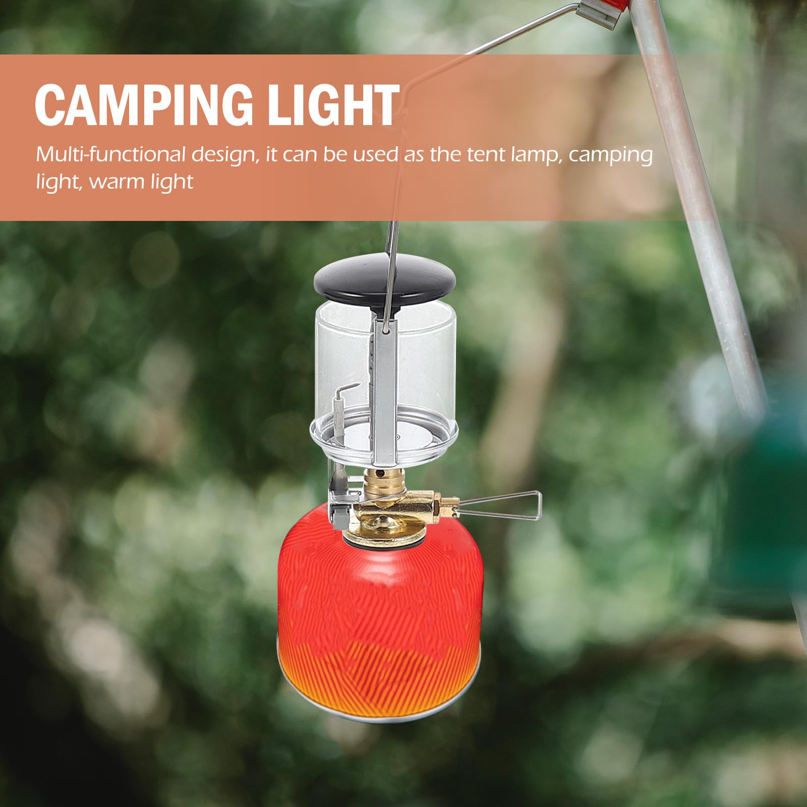 Lanterne à Gaz de Camping Légère et Portable, Lampe à Propane pour Tente Extérieure, Éclairage de Camping D'appoint, pour Randonnée et Activités Plein Air, 1 Pièce