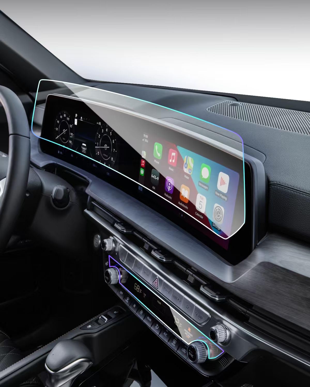 Photo 1 of ?4pcs?2025 kia telluride screen protector All In One for 2023 2024 kia telluride LX S EX SX SX Prestige Dual 12.3Inch Touchscreen & AC Climate Screen kia telluride accessories 2025 -HD Easy Install Bubble Free?Removes Without Residue?