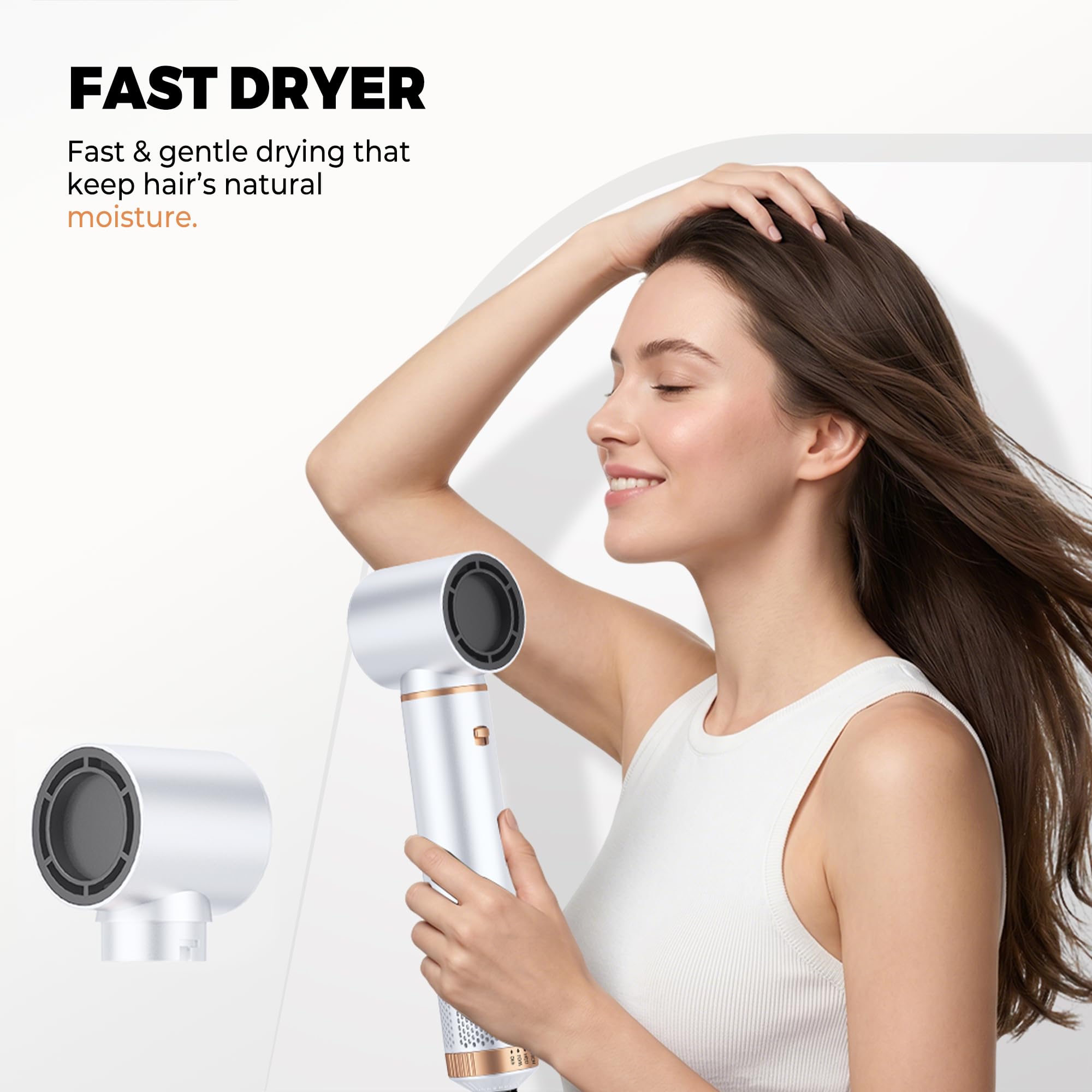 OKWRAP Hairstyler 5 in 1, Hair Styler Set, Haarstyler mit Föhn Ionen, Automatischer Lockenstab, Wärmebürste, Glättbürste Airstyler für Glätten, Trocknen, Volumen, Locken