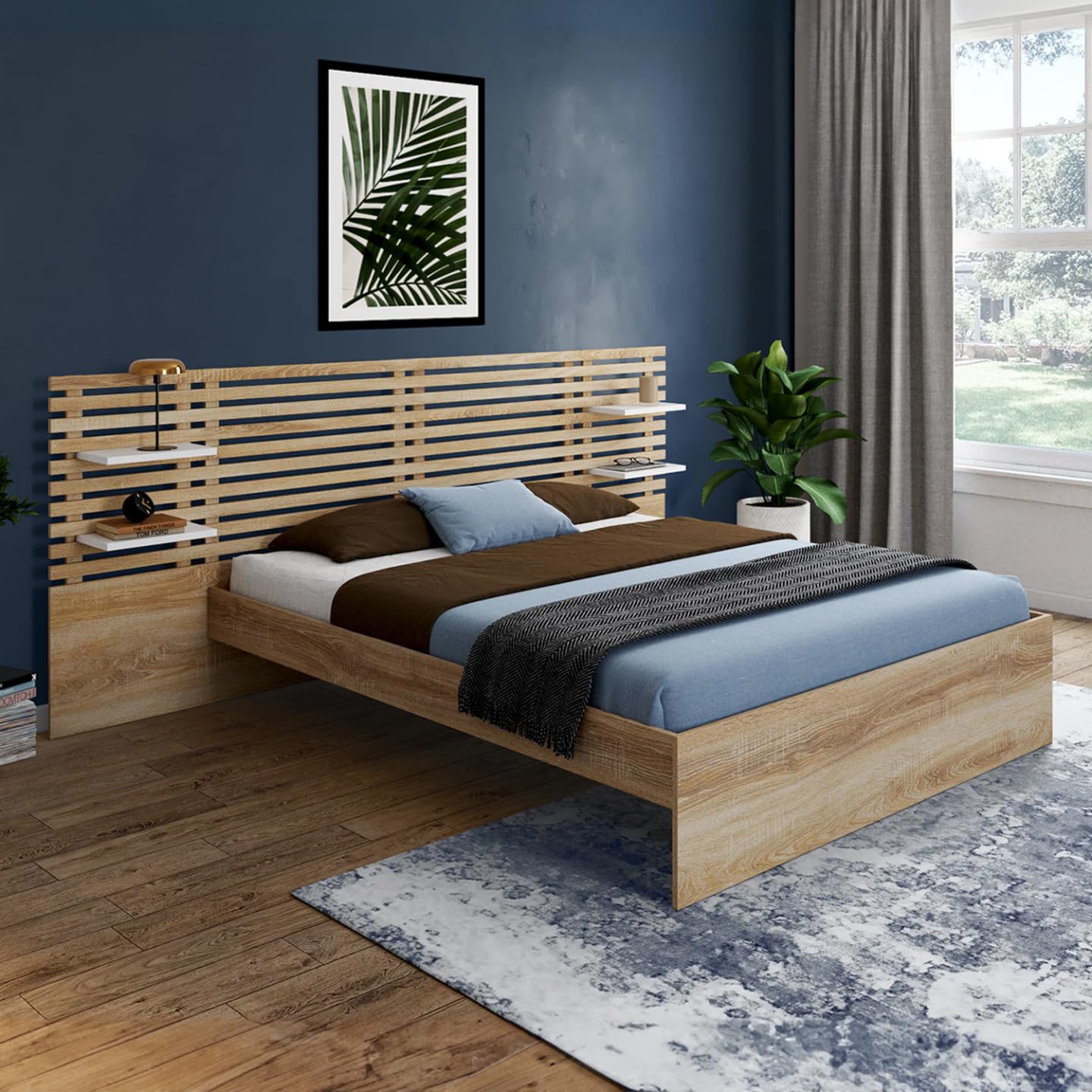 IDMarket - Lit Double Amalia 140 x 190 cm hêtre et Blanc