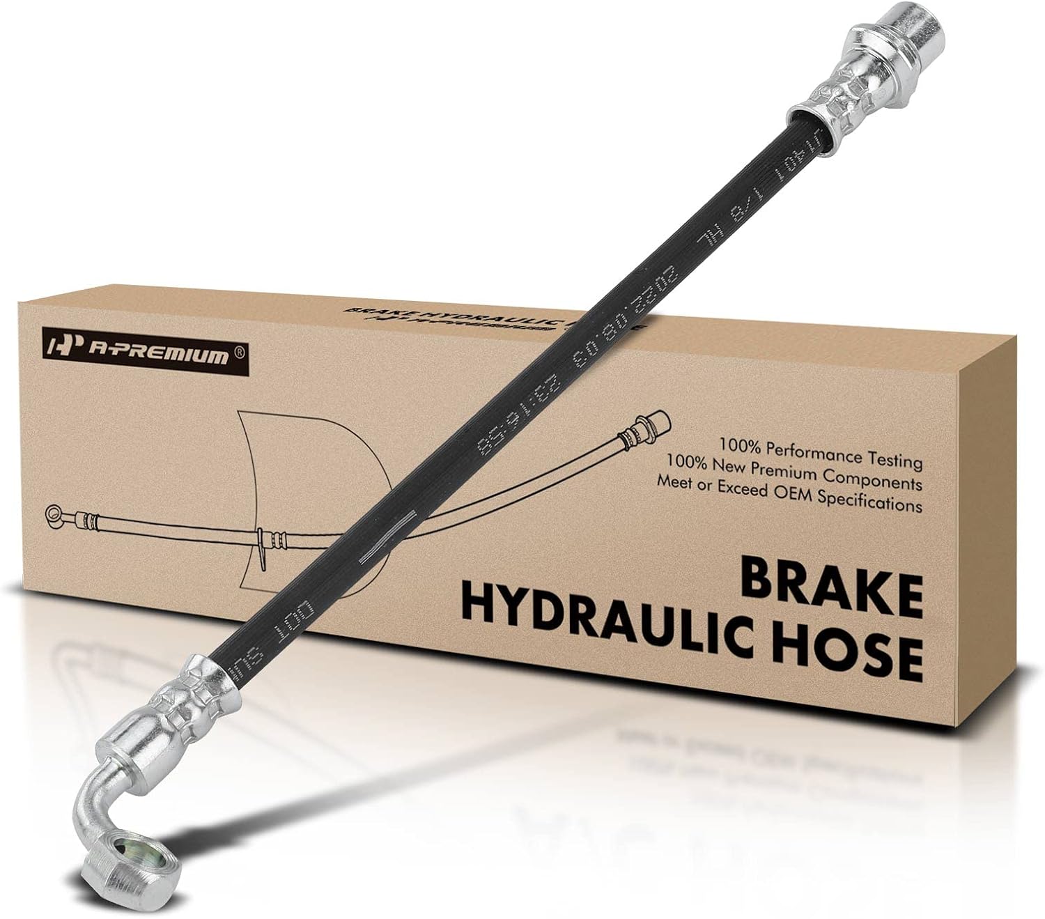 A-Premium Brake Hydraulic Hose Compatible with Select Lexus and Toyota Models - GX460 2010-2019, GX470 2003-2009, LX470 1998-2007, 4Runner 2003-2019, FJ Cruiser 2007-2014, Land Cruiser 1998-2007