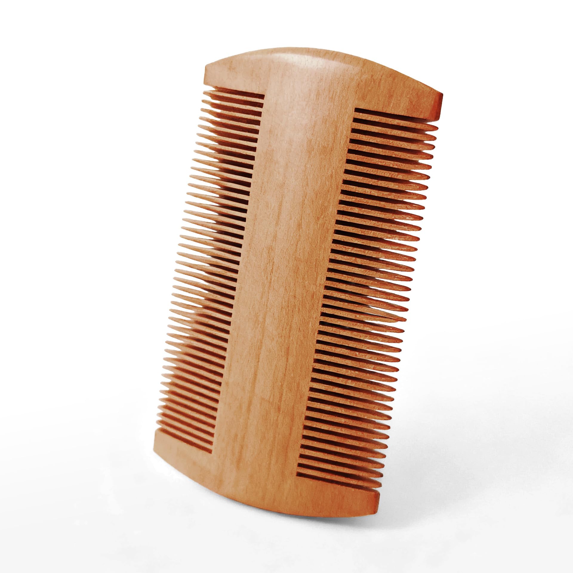 Premium Wooden Beard Comb with Dual Fine & Coarse Teeth - Ideal for Applying Balms & Oils - Pocket-Sized Design for Beards & Mustaches