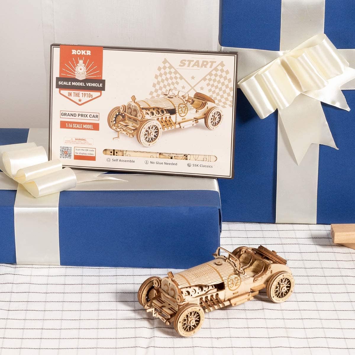 Rompecabezas de madera 3D para adultos, modelo de coche mecánico, kit de vehículos de construcción de bricolaje, juguetes para rompecabezas de cerebro, regalo para hombres y mujeres en 6