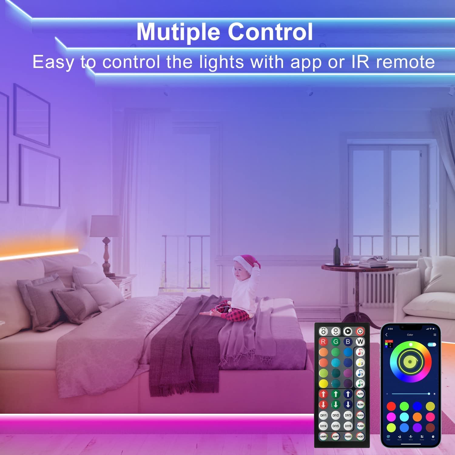 Buy Keepsmile 100ft Led Strip Lights (2 Rolls of 50ft) Bluetooth Smart