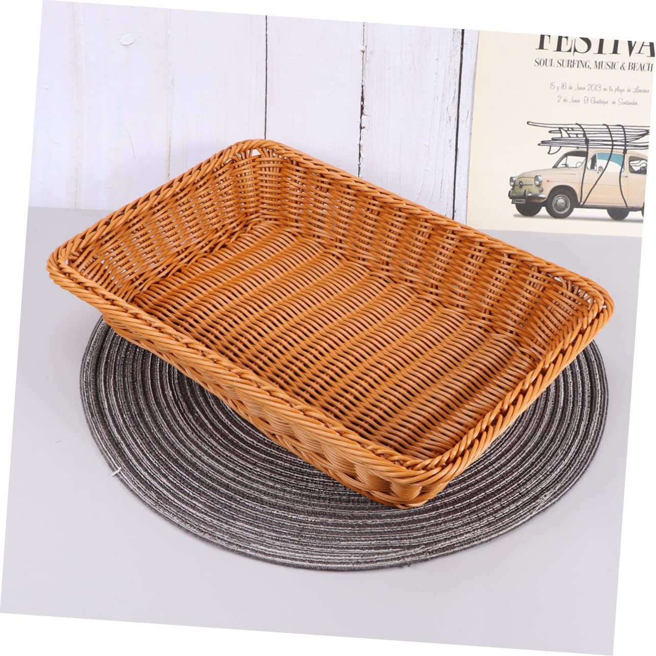 Lot De 2 Paniers De Rangement En Forme De Cœur En Rotin Tressé - Dimensions 28x26.5x4.5 Cm - Pour Fruits, Bonbons, Décoration Mariage Ou Maison