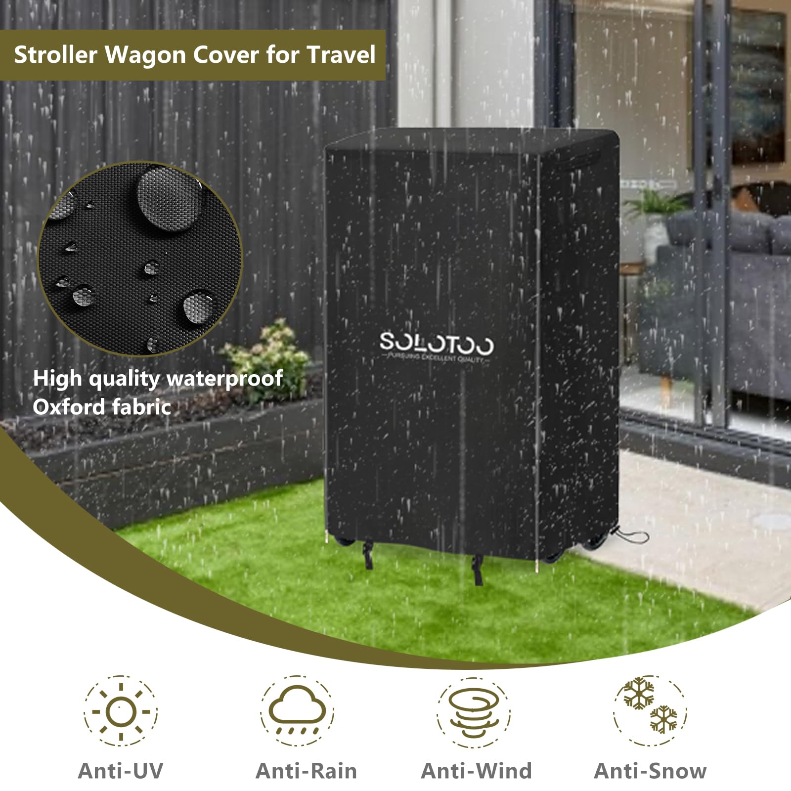 Copertura per passeggino Wagon da viaggio, impermeabile, pieghevole, per passeggino W4 Elite e passeggino W4 Luxe (solo copertura)