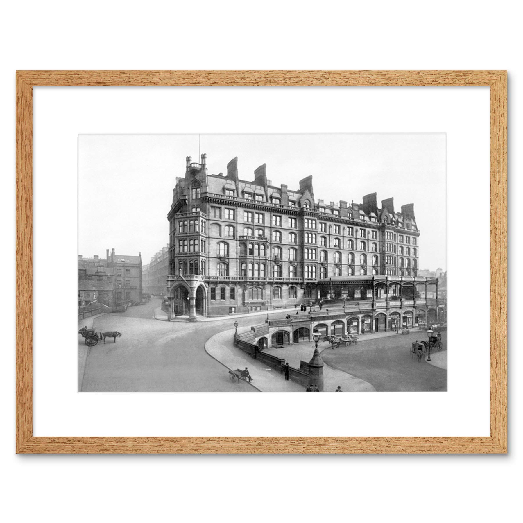Wee Blue Coo Glasgow St Enoch Station Scotland Old BW Framed Wall Art Print