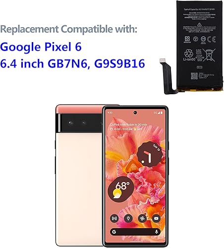 Miniatura 4 de Nueva batería recargable GMSB3 compatible con Google Pixel 6 de 6.4 pulgadas GB7N6, G9S9B16 con herramientas