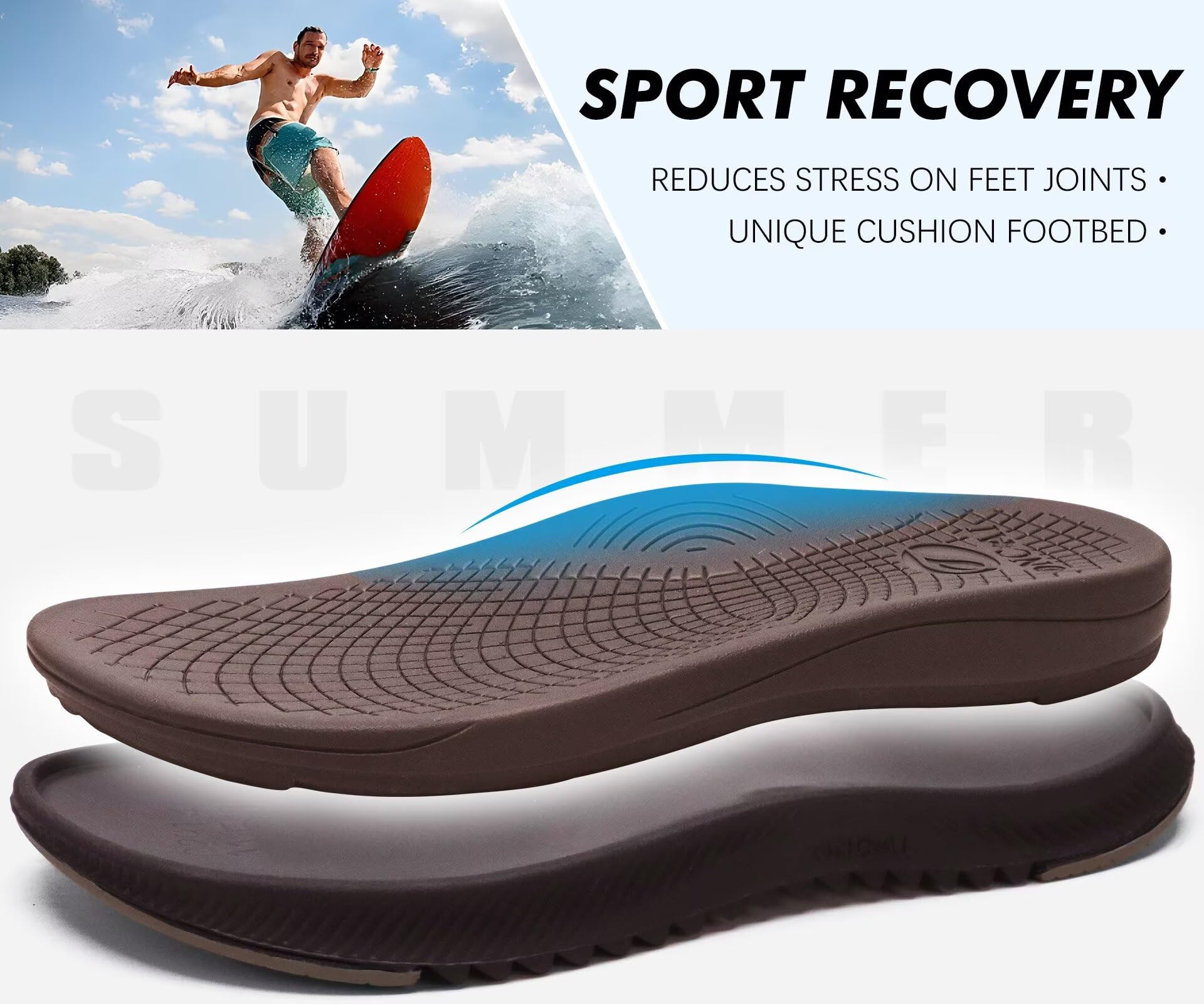 ONCAI Orthopädische Flip Flops für Männer Herren Bogen Unterstützung Walking Sandalen Sport Erholung Orthotic Leder Sandale für Mann Plantar Fasciitis 40-48