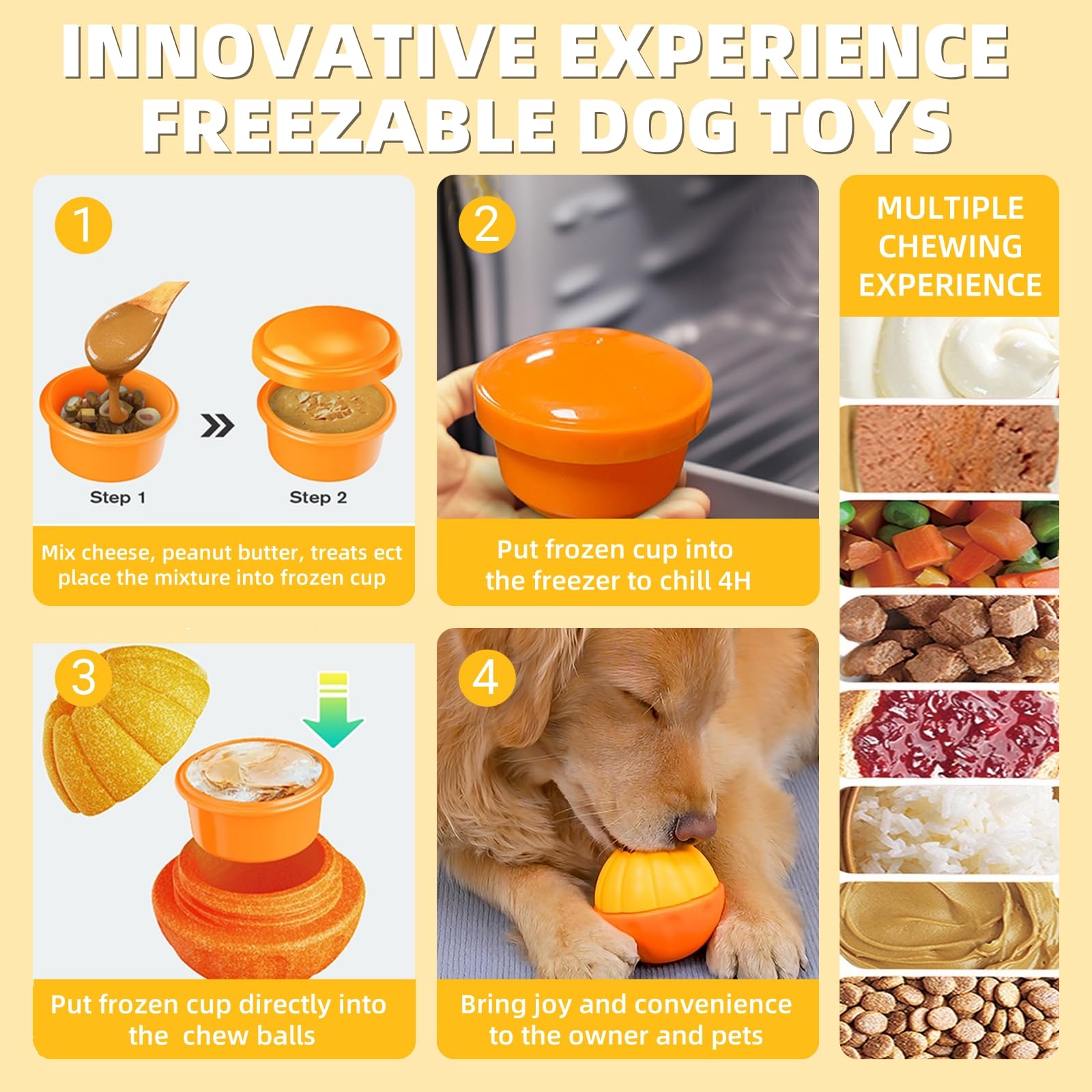 Juguete de Frozen para perros masticadores interactivos, juguetes rellenables para congelar | Juguetes masticables con molde congelado para perros medianos y grandes | Fácil de limpiar