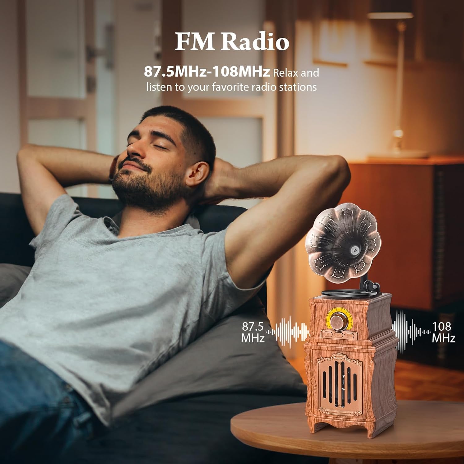 COLSUR Przenośne radio ręcznie robione głośniki Bluetooth retro drewniane Bluetooth z super basem subwooferem z wejściem audio radiem FM