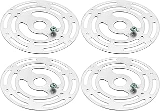 PATIKIL 4" Light Fixture Mounting Bracket, 4 Pack Light Crossbar Round Ceiling Fan Mount Plate Universal with Ground Screw for Chandelier Lamp