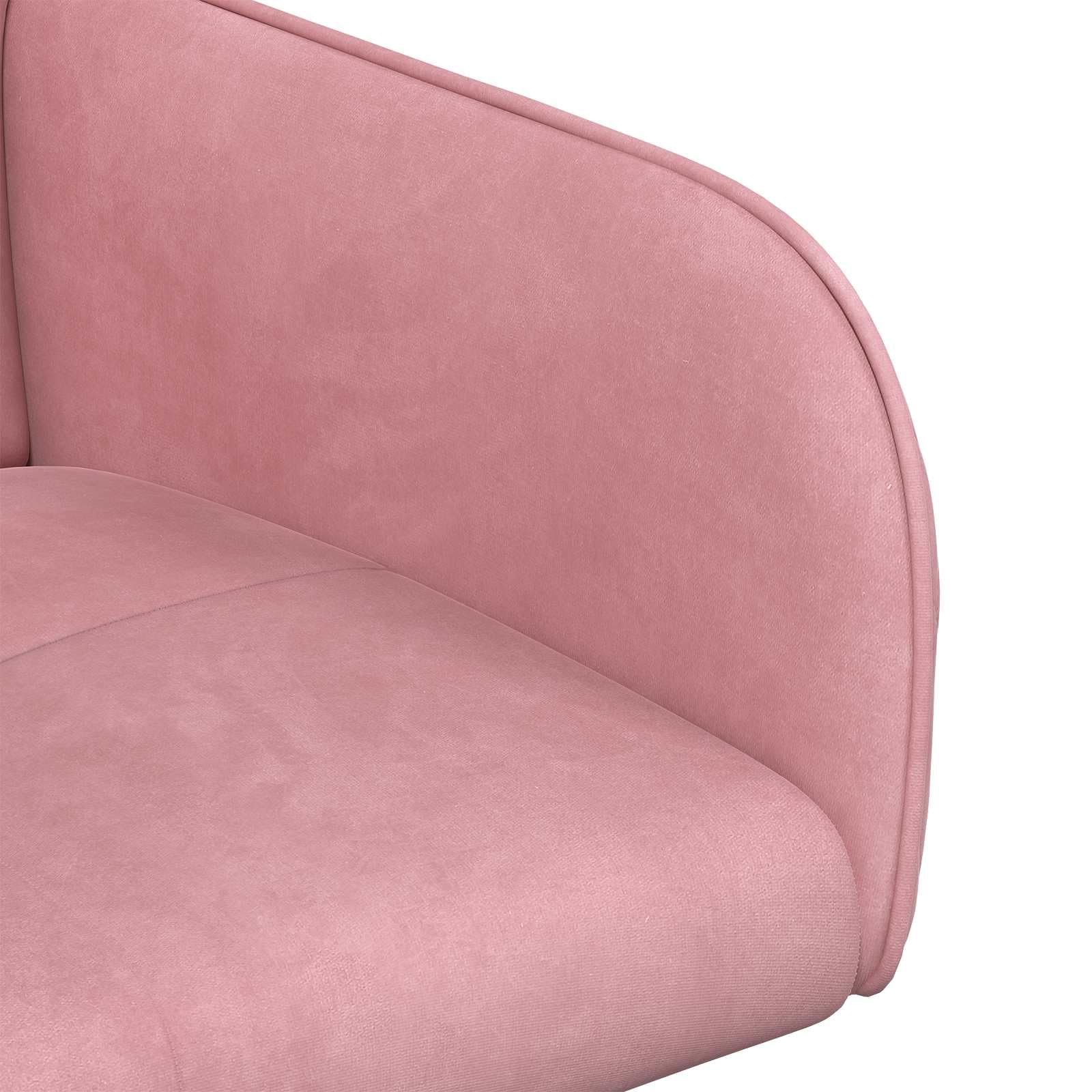 Set di 2 sedie da pranzo in velluto rosa con telaio in metallo, ergonomiche, imbottite, comoda seduta, per cucina, sala da pranzo, soggiorno, caffetteria, ristorante, robuste e salvaspazio