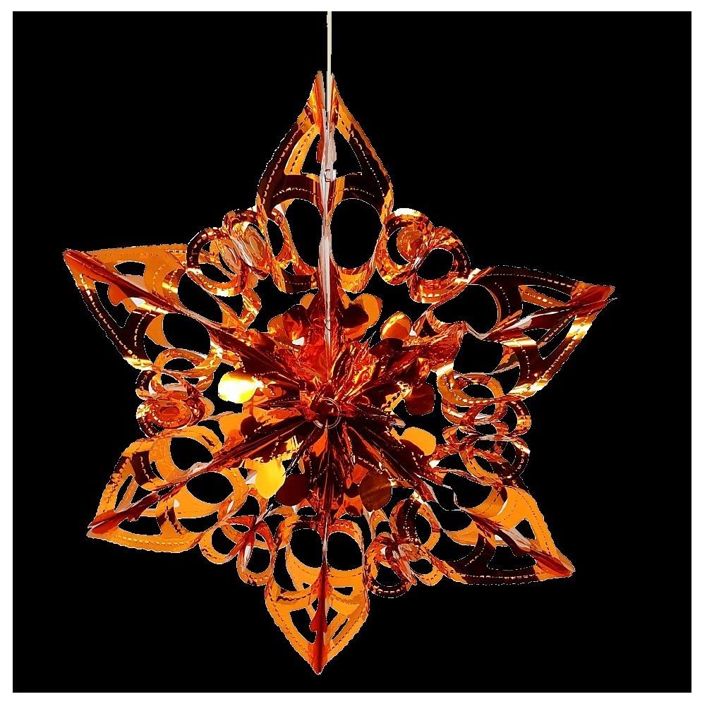 Simply Products Copper 40Cm Star Foil Garland - Christmas Hanging Decoration Wall Ceiling Xmas Deco (Copper)