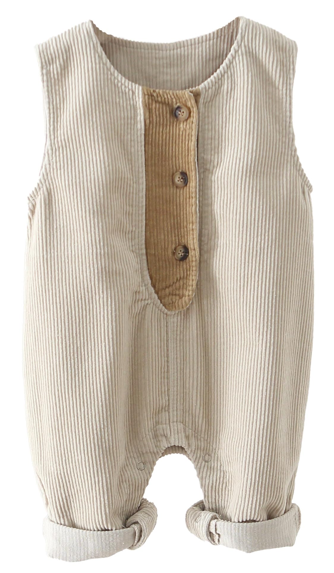 Happy Cherry Infant Baby Boy Girl Corduroy Overalls Romper Adjustable Button Suspender Big Pants Plain Romper Outfit Clothes
