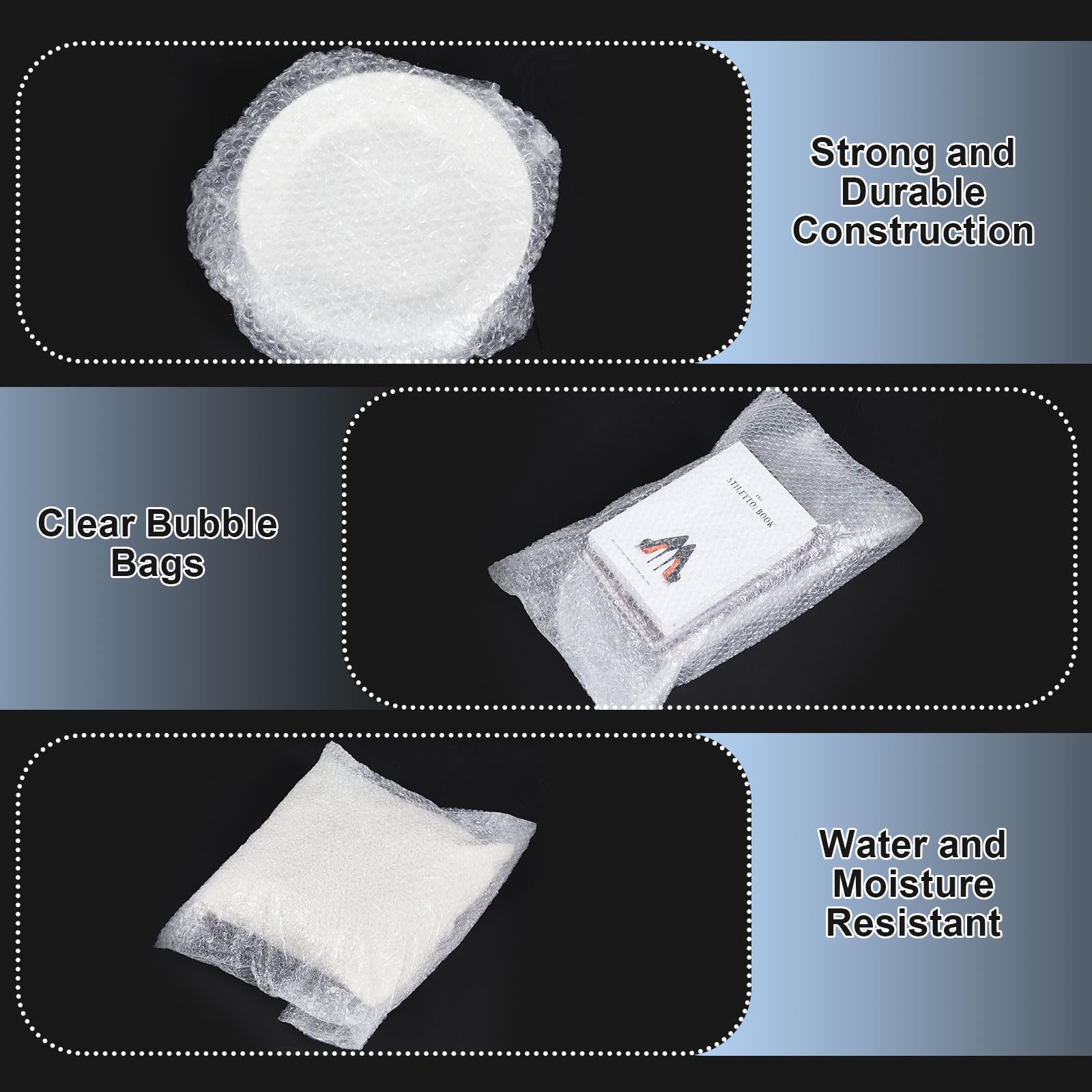 Dunzoom Paquete de 5 bolsas de burbujas extragrandes de 26 x 30 pulgadas, bolsas transparentes de burbujas para embalar, bolsa de envoltura acolchada a prueba de golpes para envío, mover platos