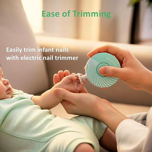 Miniatura 7 de Cortador de uñas eléctrico para bebé, lima de uñas para bebé, con 6 cabezales de molienda, kit de cuidado de uñas seguro y silencioso para recién