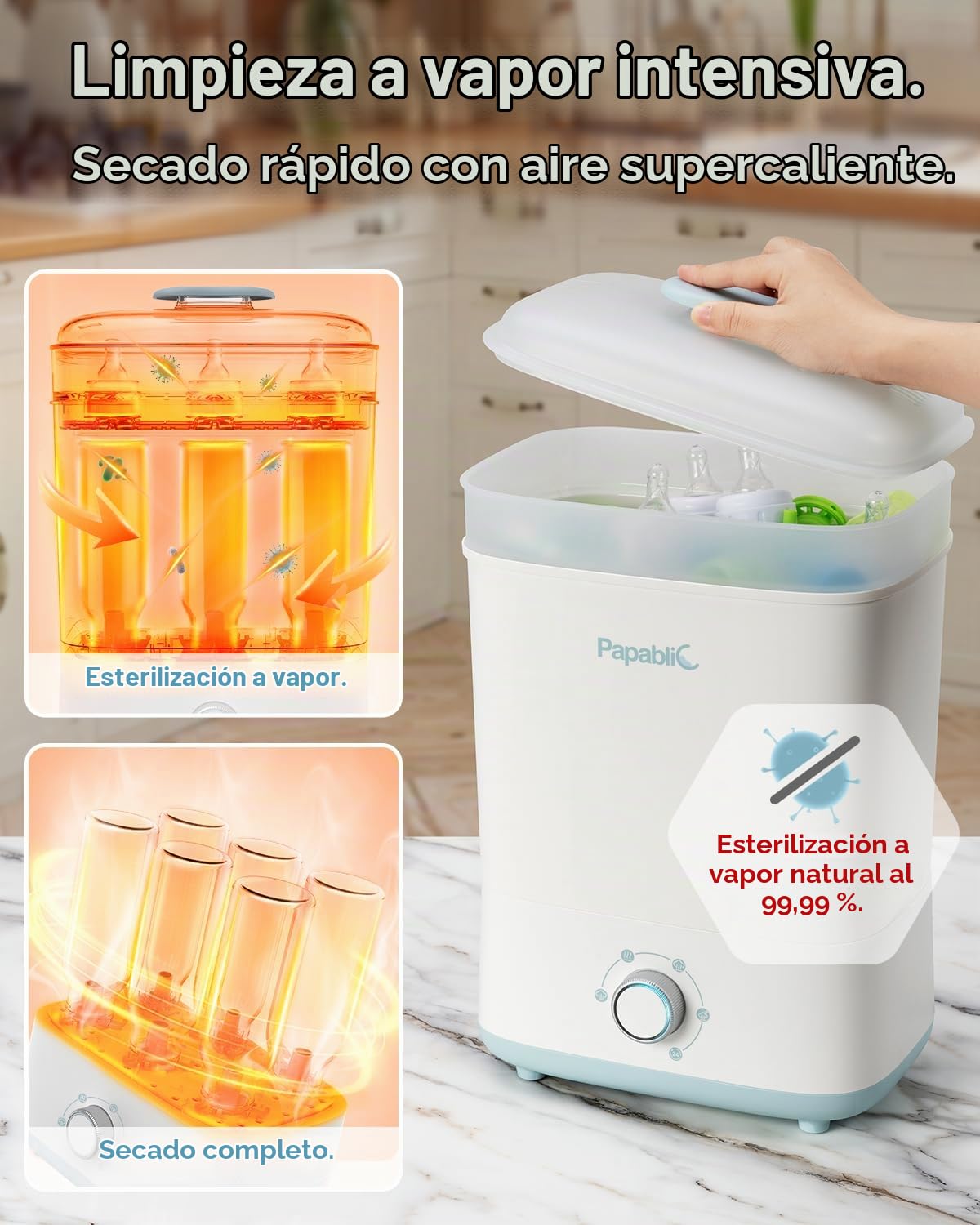 Papablic Baby Bottle Electric Steam Sterilizer and Dryer