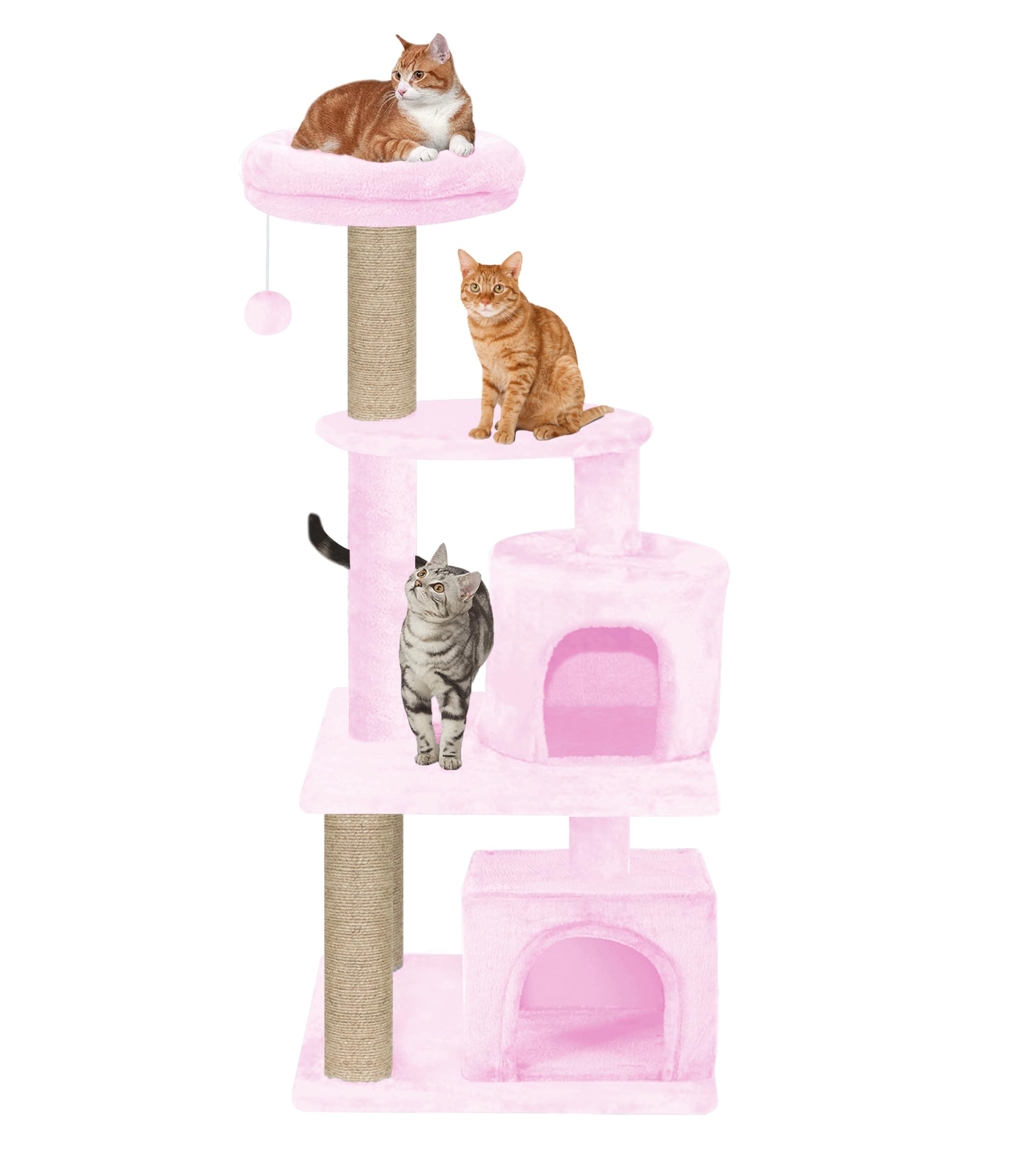 PURRWAY Condo Activity Kitten Cat Tree - Top Perch | Fur Fabric | Scratching Posts | Jute Rope | for Small Cats and Kittens (Height 50 Inch) (Pink - FURR-56) (B0D4DFWH8Q) Amazon Price History, Amazon Price Tracker