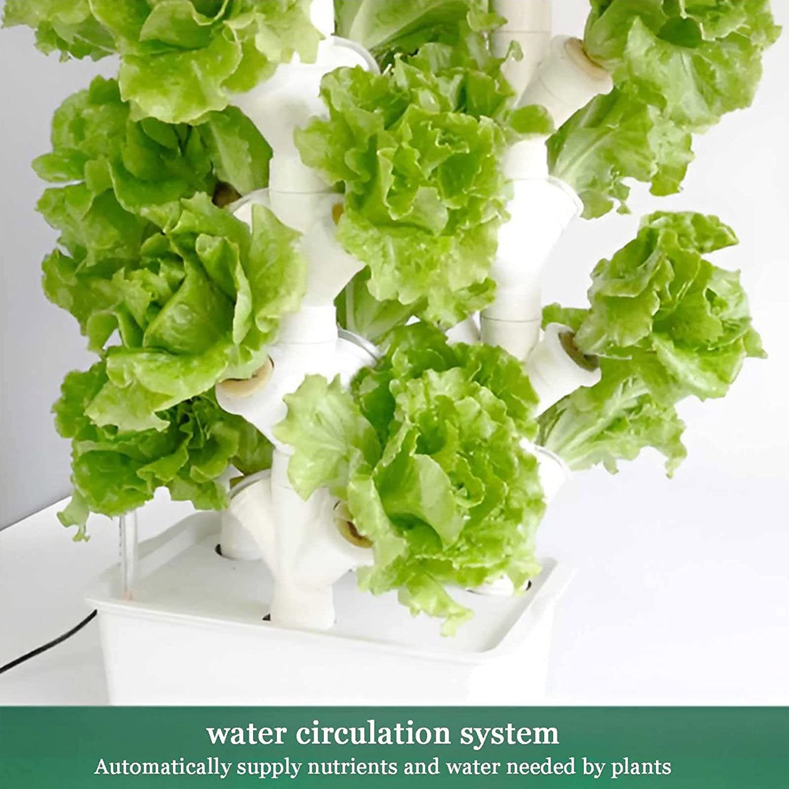 Kit de Cultivo hidropónico de PVC, 2/3/4 Columnas, Sistemas De Cultivo Hidropónicos con Bomba de Hidratación, Cultivo Sin Suelo para Plantas de Vegetación y Vegetales,16Holes