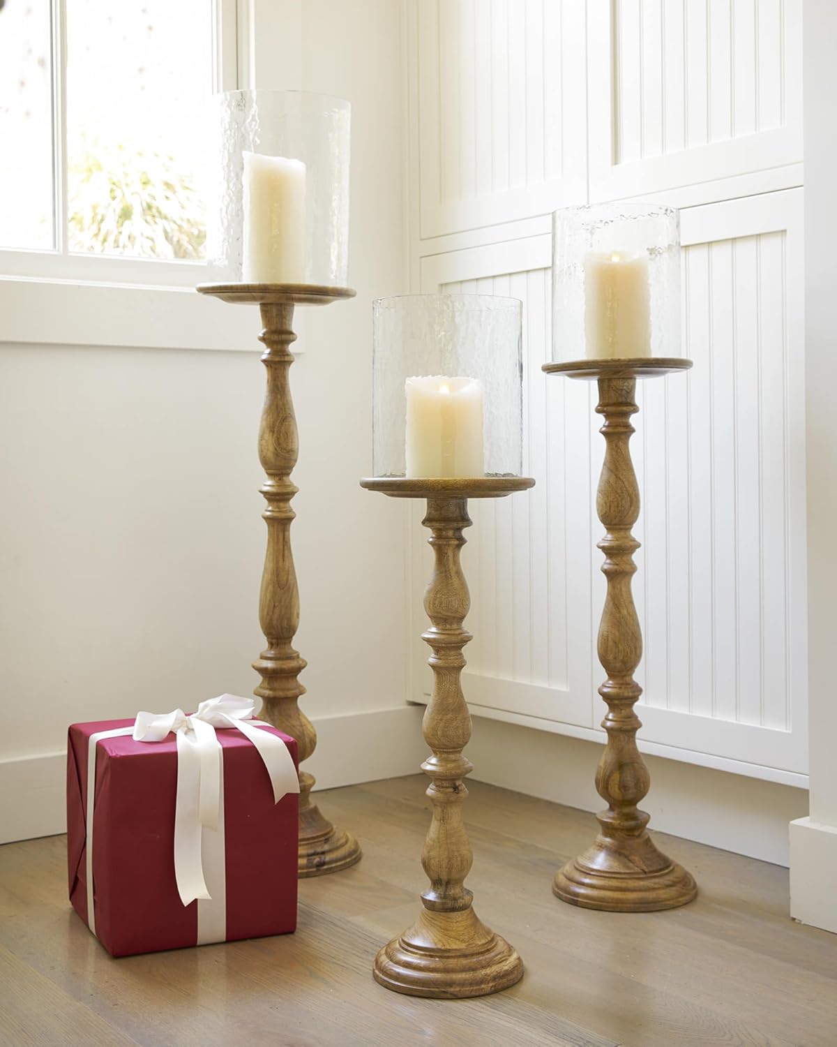 50" Wooden Floor Candle Holder Home & Kitchen