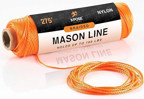 Miniatura 40 de Xpose Safety Cuerda blanca Mason Line – # 18 trenzado de nailon – Línea de construcción duradera de 275 pies para herramientas de mampostería, nivel