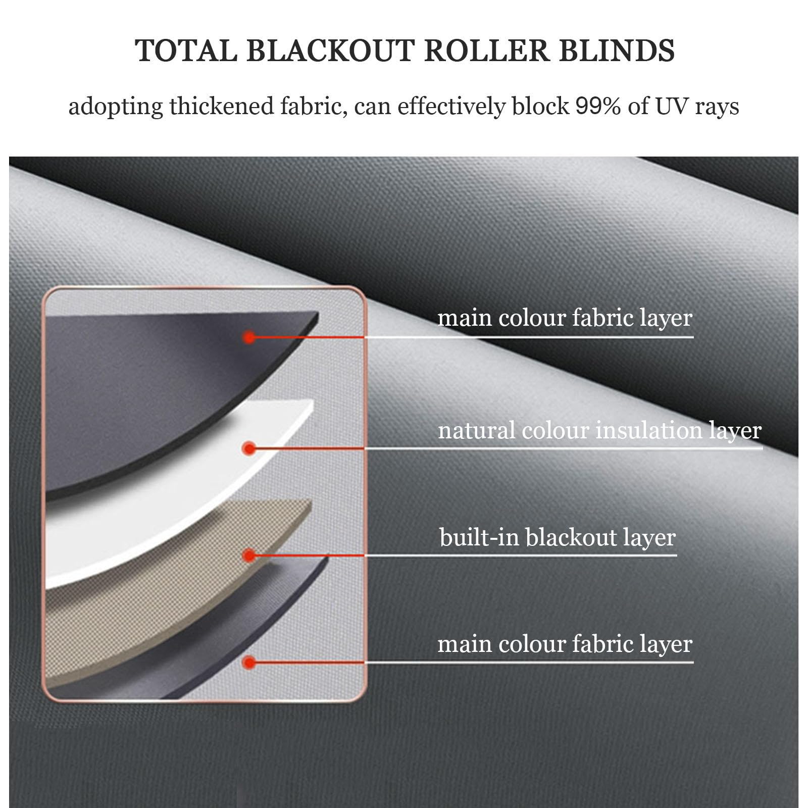 Store enrouleur occultant sans perçage - Enrouleur thermique - 40-120 cm - Gris - 150 x 150 cm