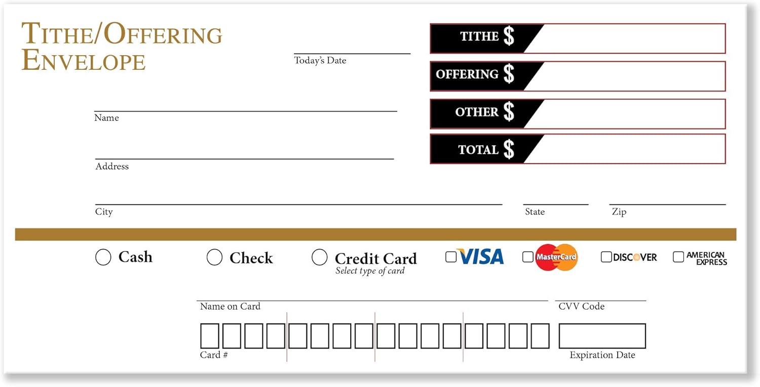 ChruchEnvelopes.com 500 Church Offering | Tithe Donation Envelopes, 6 1/4 x 3 1/8, White