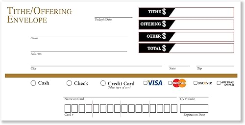 Miniatura 2 de ChruchEnvelopes.com 500 Church Offering | Sobres de donación de diezmos, 6 1/4 x 3 1/8, blanco