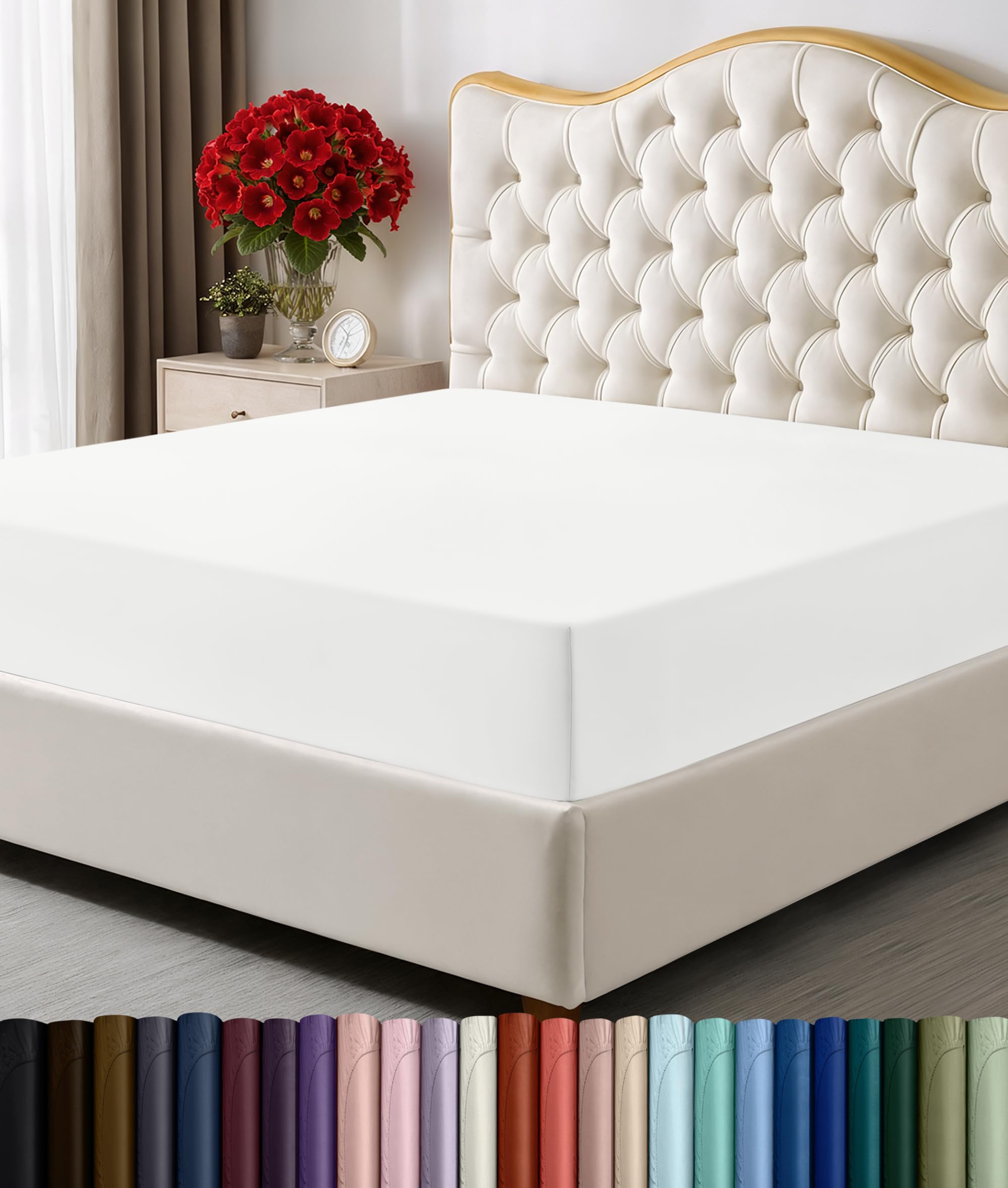 Utopia Bedding Full Fitted Sheet - Bottom Sheet - Deep Pocket - Soft Microfiber - Shrinkage and Fade Resistant - Easy Care -1 Fitted Sheet Only (White)