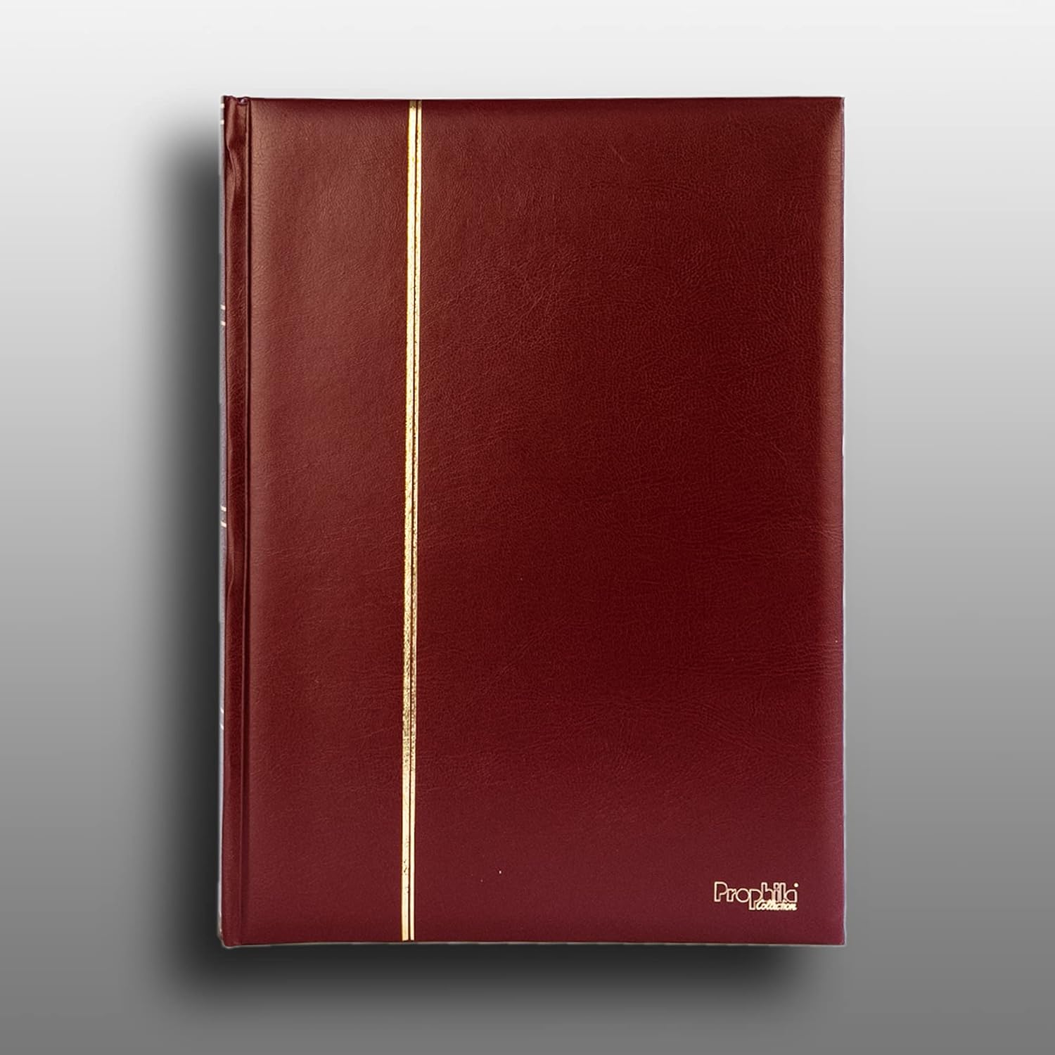 Prophila Stamp Album Stockbook 60 White Sides, Padded Red Cover