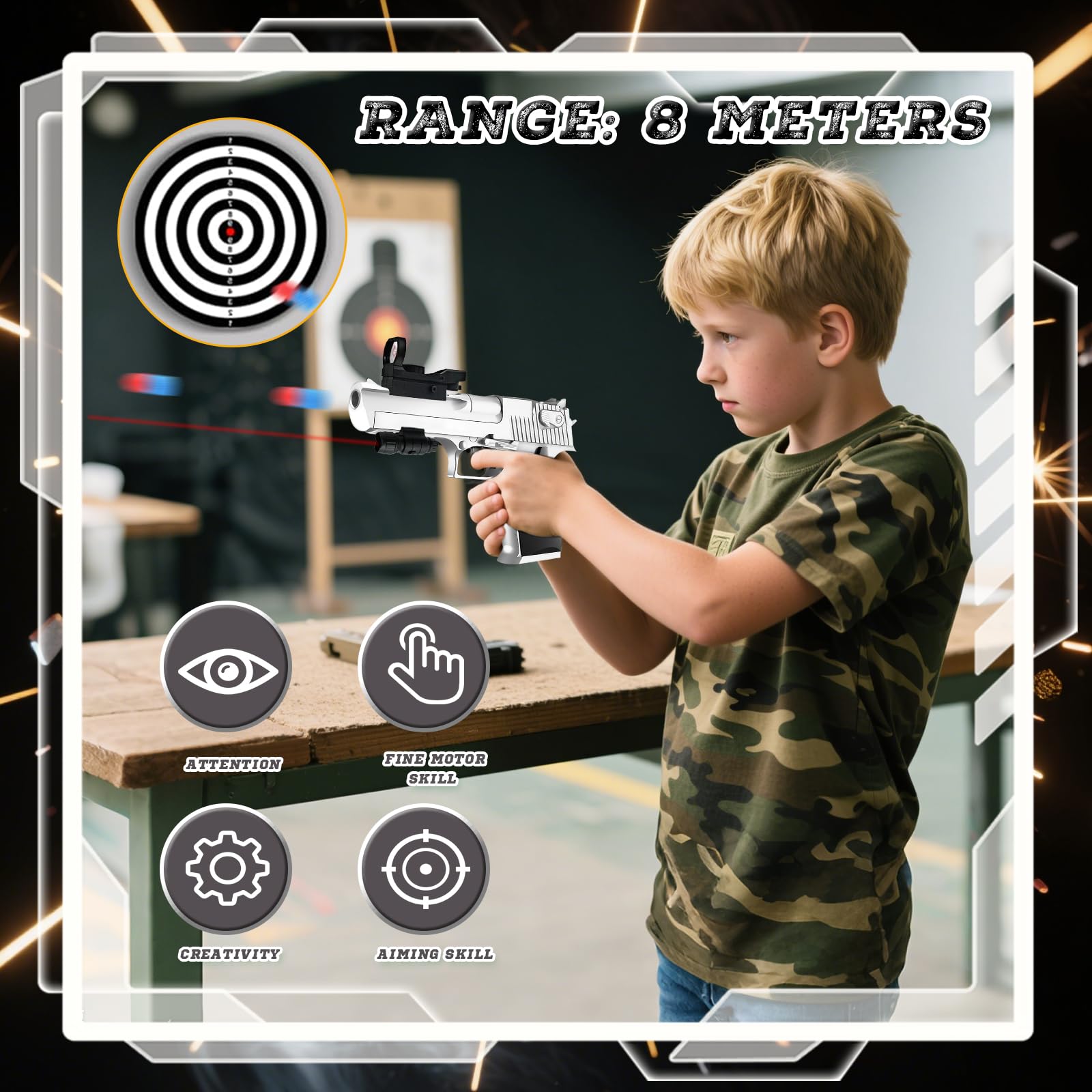 Pistola Giocattolo Bambini, Pistola Giocattolo a Proiettile Morbido, Armi Giocattolo, Pistola per Bambini, Blaster in Schiuma, Pistola Giocattolo Realistica, con Proiettile Morbido (Argento) | Pistola Soft Bullet in schiuma, con proiettili in schiuma, car