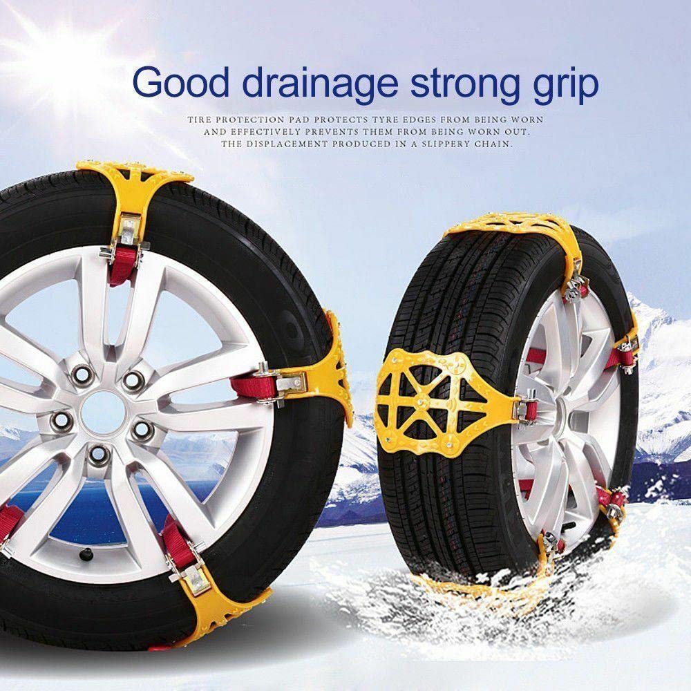 Autoreifen Schneeketten, TOTMOX 8 Stück Auto TPU Schneekette Universal Schnellmontage, für Reifenbreite 165-285mm/6,5"-12", Winter Reifenketten für LKW/SUV/ATV, Tragbare Reifen Schneekrallen