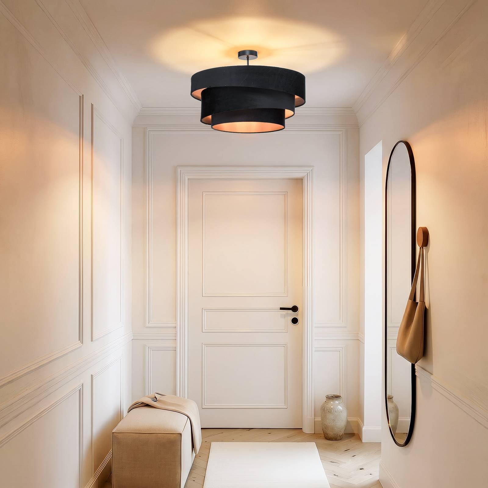 Lindby Deckenlampe Jusari (Modern) in Schwarz aus Textil (3 flammig, E27) - Deckenleuchte Lampe Wohnzimmerleuchte