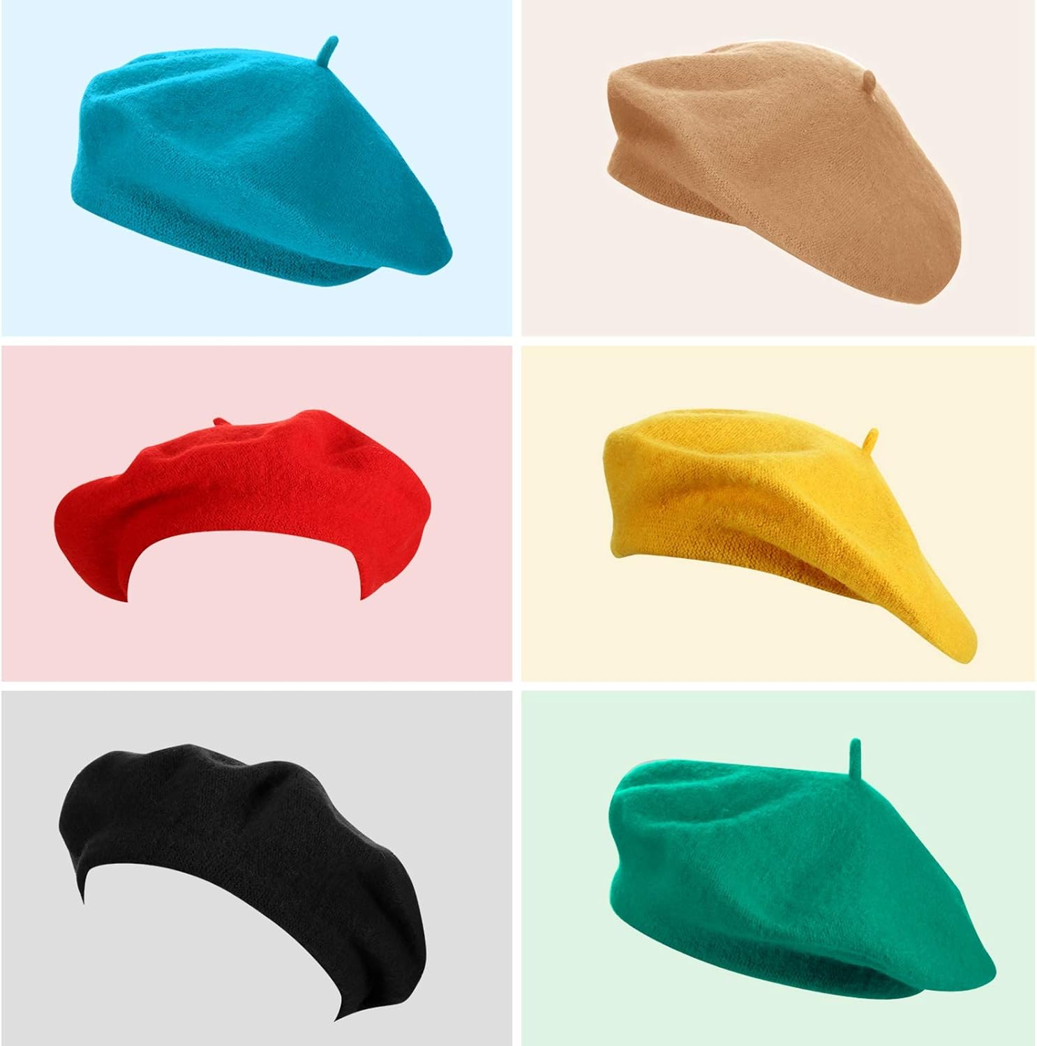 SATINIOR 10 Piece Artificial Wool Beret for Woman, Artist Hat, French Style Polyester Beret Hat Set - Image 4