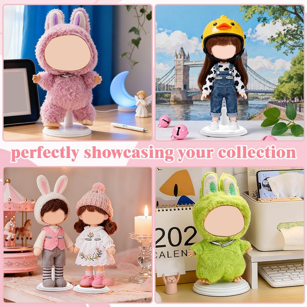 WALLFID Adjustable Doll Stand,Figure Stand,Display Holder for Doll,Toy Stand Accessories,Stand with Waist Clip, Stable Support for Collectible & Photography,Dolls Not Included (3pcs(10cm))