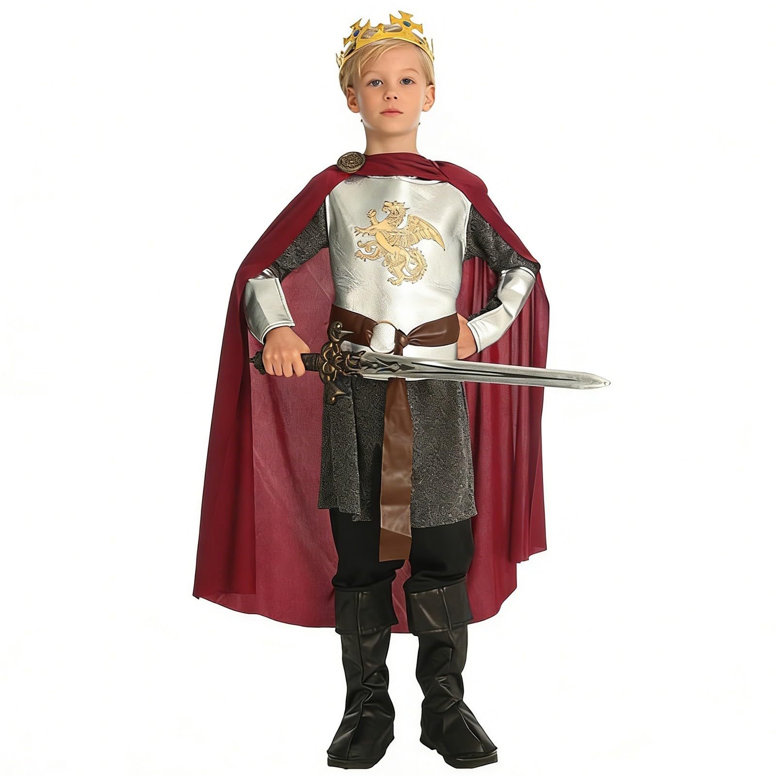 Faschingskostüme Kinder Junge König Kostüm Mittelalterliches Fancy Dress Outfit Mit Langem Umhang Und Zepter Für Kinder Hochwertiges Verkleidungsset Für Fasching Und Rollenspiel Kinderkostüme Mädchen