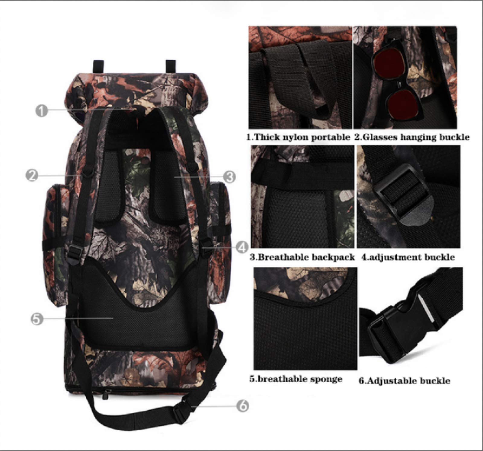 CLBING Plecak turystyczny 100 l bardzo duży plecak kempingowy na bagaż, unisex, zielony