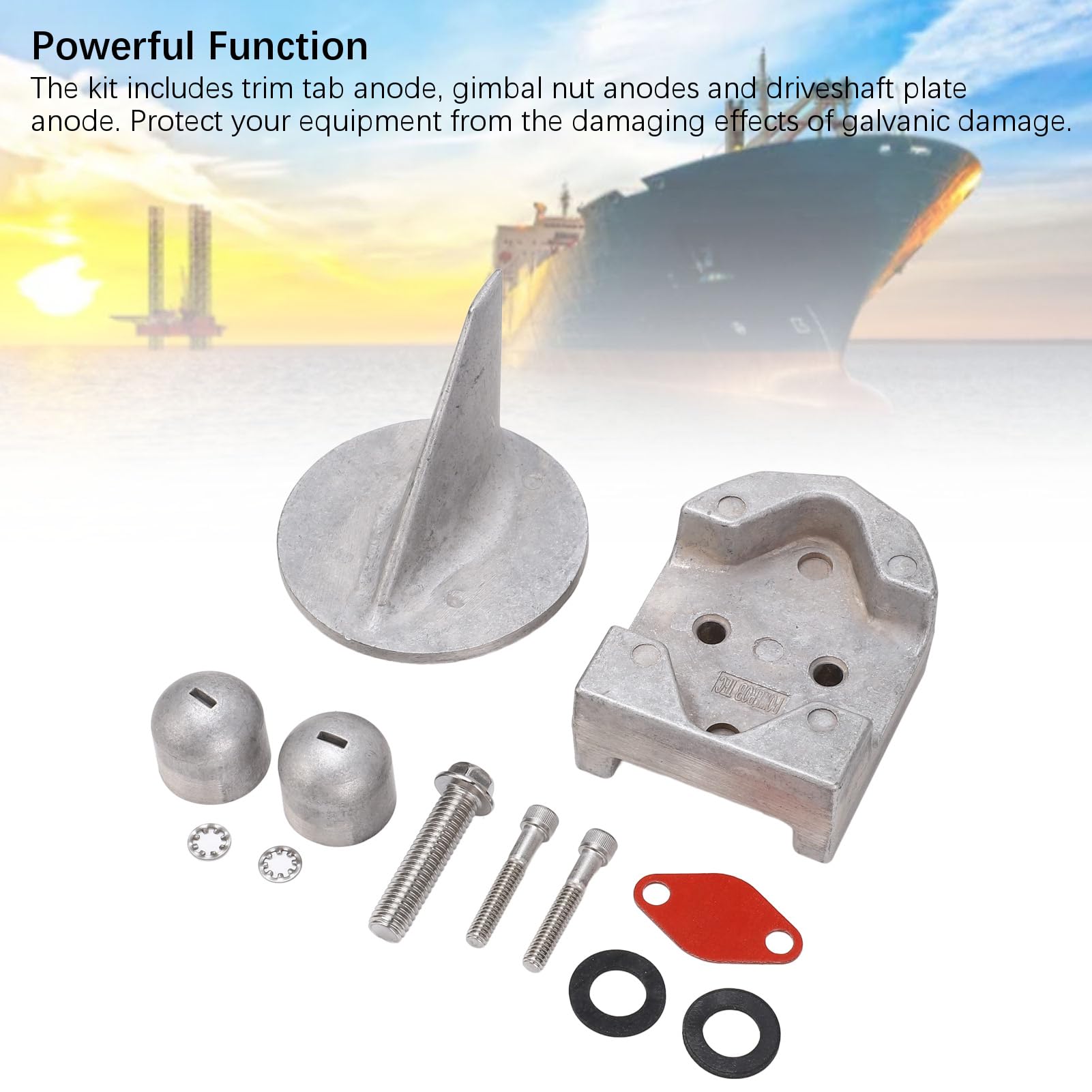 KIMISS Robusto Kit di Anodi in Alluminio Marino, Set di Anodi di Ricambio per Mer R MR Drive
