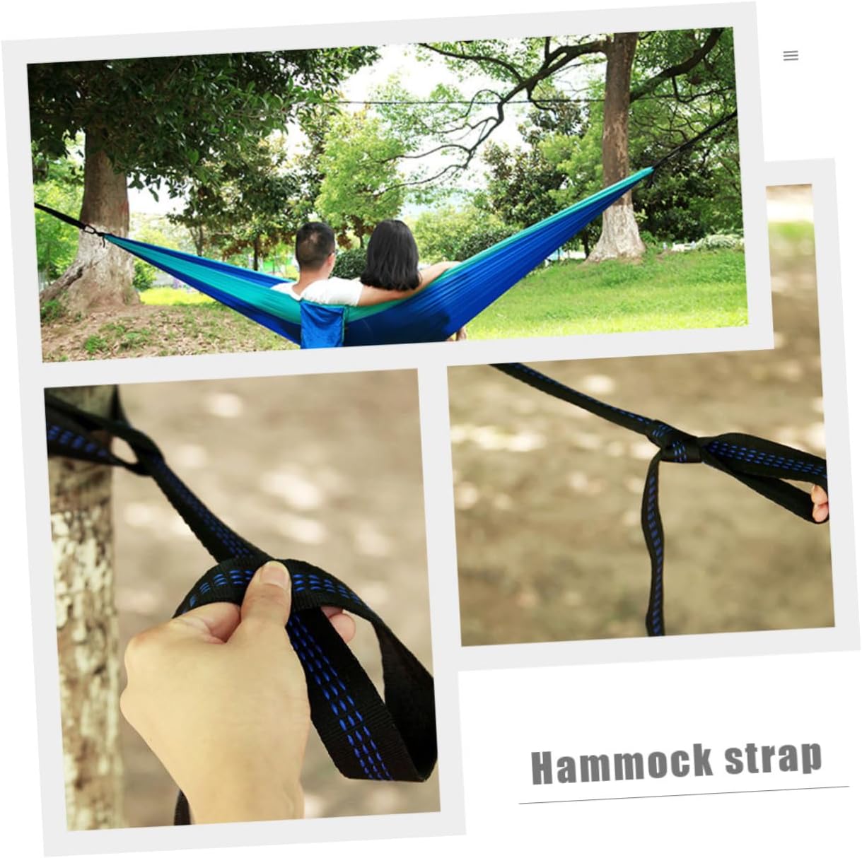 Hammock Tree Straps Set Outdoor Hammock Fixing Rope Buckle Adjustable and Tree-Friendly Suspension System for Camping and Relaxing