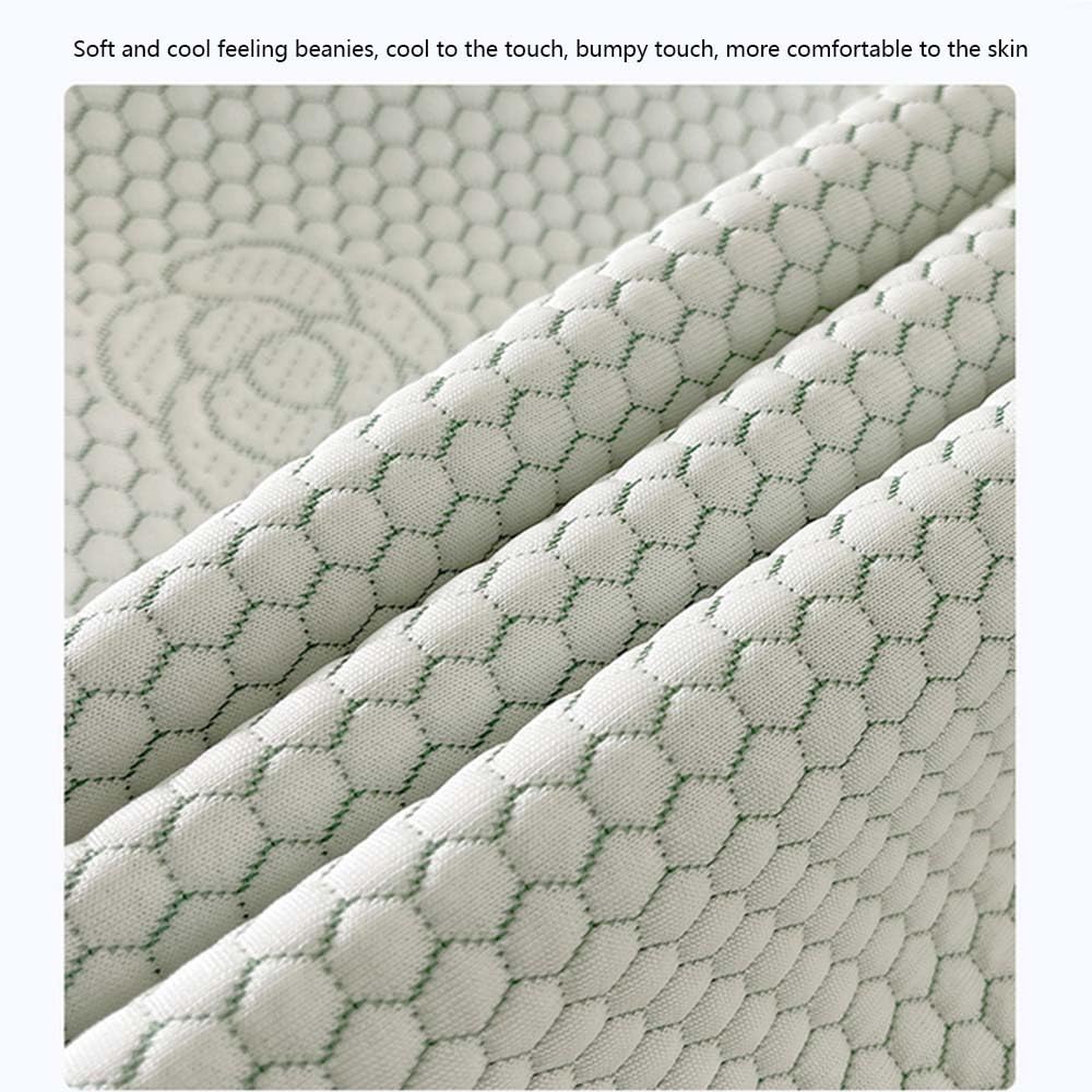 Protège-Matelas Ensemble de Housses de Matelas et de taies d'oreiller rafraîchissantes Drap-Housse matelassé Respirant en Soie de Glace Housse (D,200x220cm)