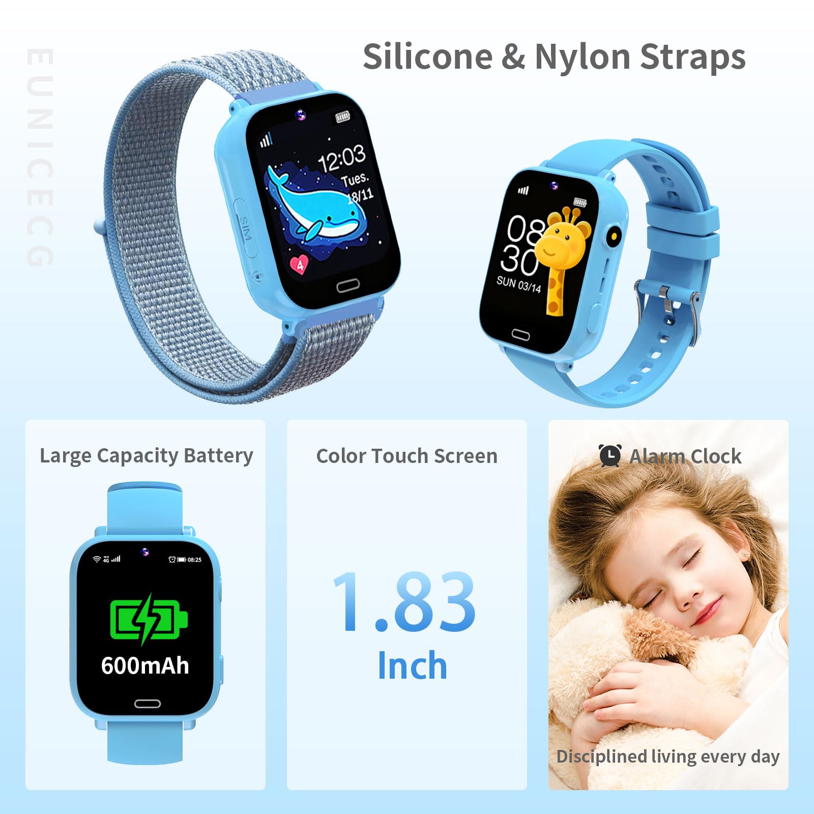 4G Smartwatch dla Dzieci z GPS Lokalizować Połączenie Wideo Telefony Model Klasy Czat Głosowy Gry Budzik SOS Kalkulator - Zegarek dla Dziecka Chłopców Dziewcząt Urodziny Prezenty