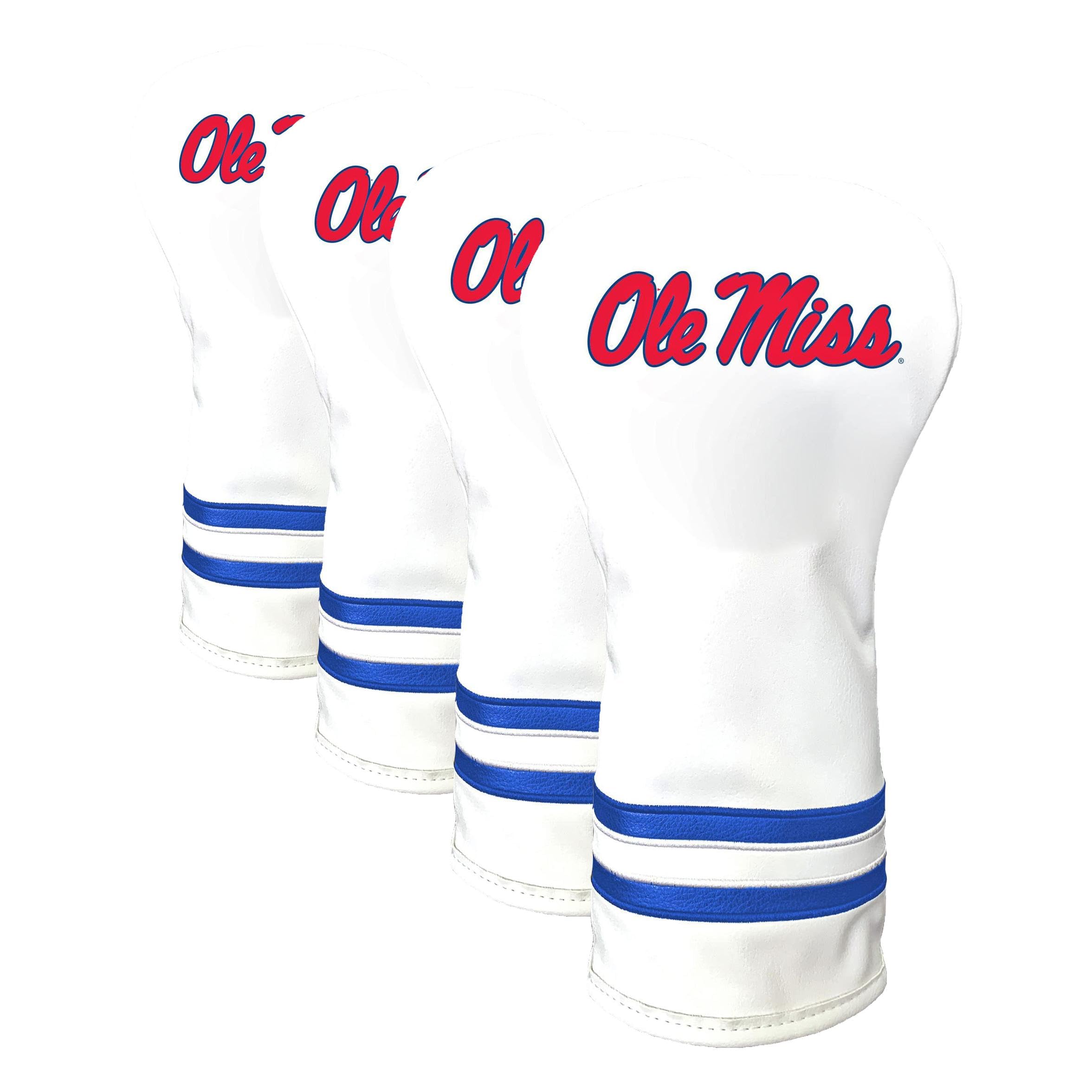 Team Golf NCAA White Vintage Driver Golf Club Headcover, Form Fitting Design, Retro Design