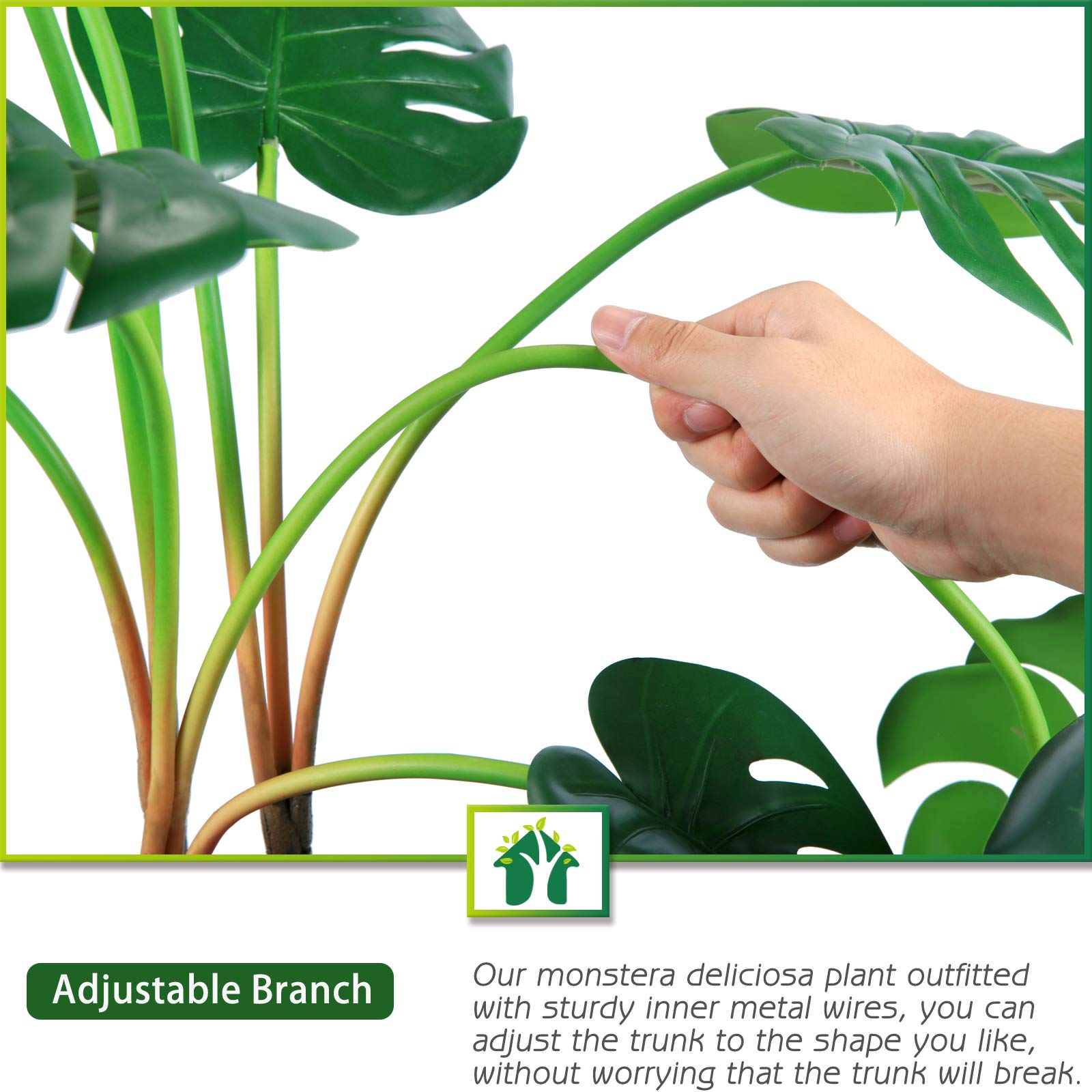 CROSOFMI Artificial Monstera Deliciosa Plant 37" Fake Tropical Palm