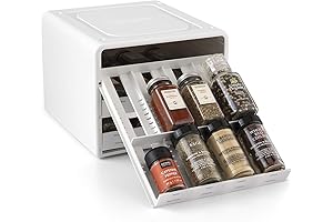 YouCopia SpiceStack Pull-Down Spice Drawer Organizer | 24-Bottle Seasonings and Spices Holder