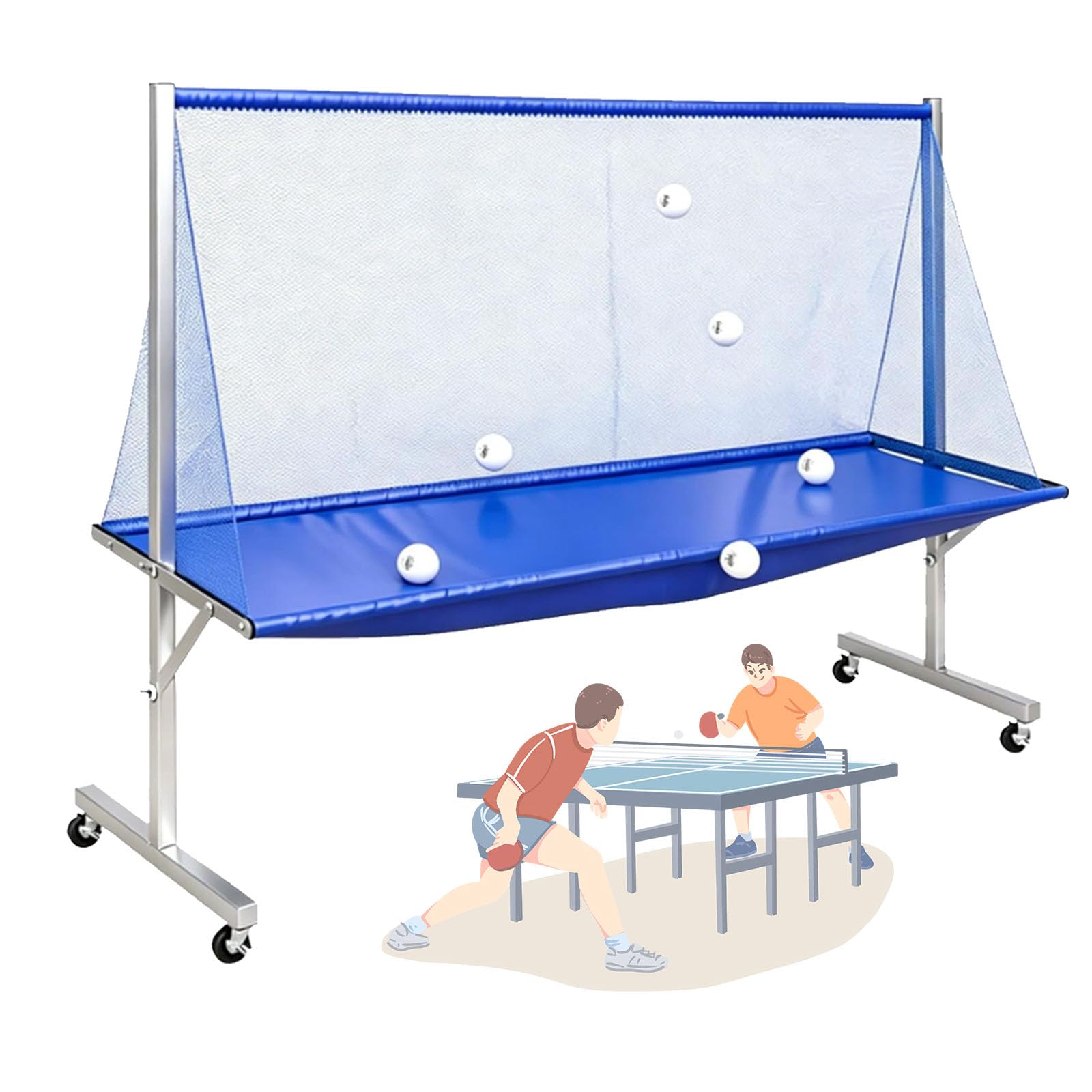 Generisch Tischtennisballnetz (210 X 142 X 50 cm), Elastisches Netzgewebe + Oxford-Gewebe, Mit Auslauföffnung, Verbreiterten Seitenflügeln, Für Tische Mit Einer Breite Von 72 Bis 82 Zoll